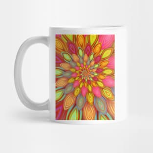 Multicoloured Flower Design Mug